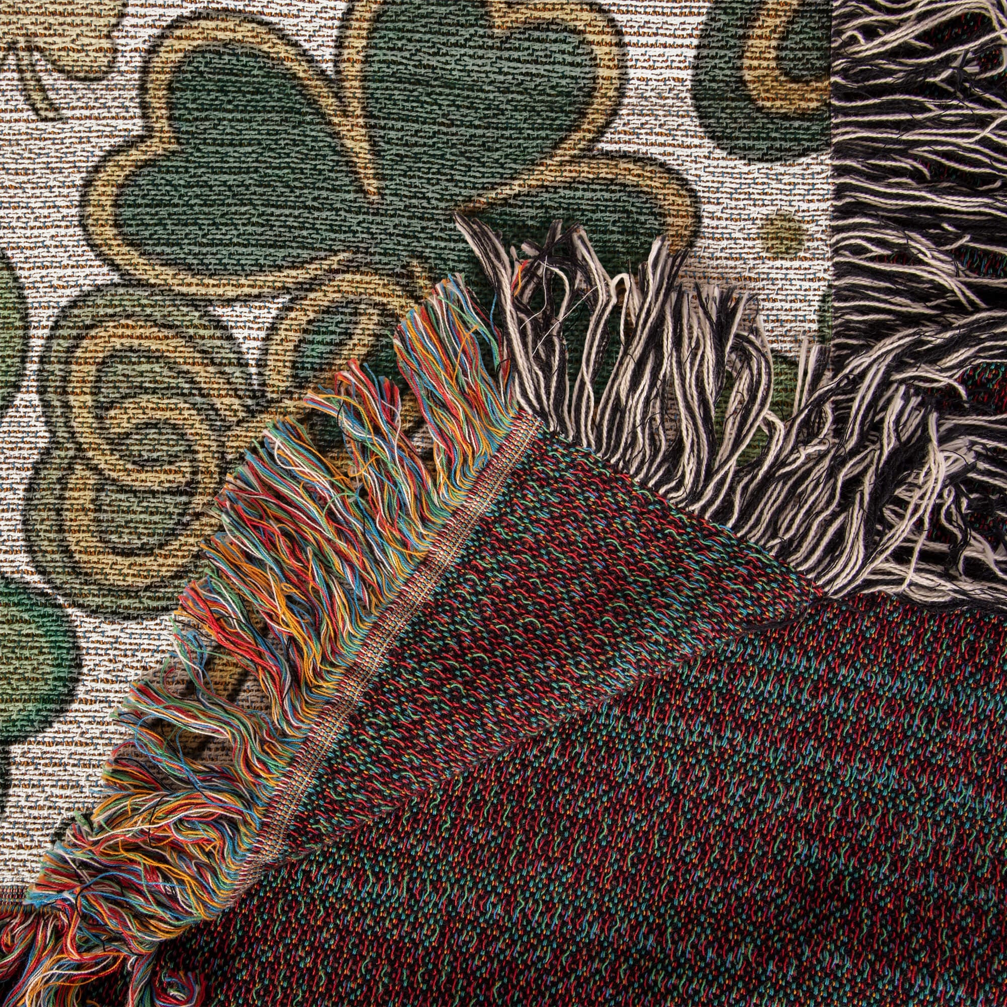 Personalized Irish Family Blanket | Shamrock Celtic Knot Cotton Throw