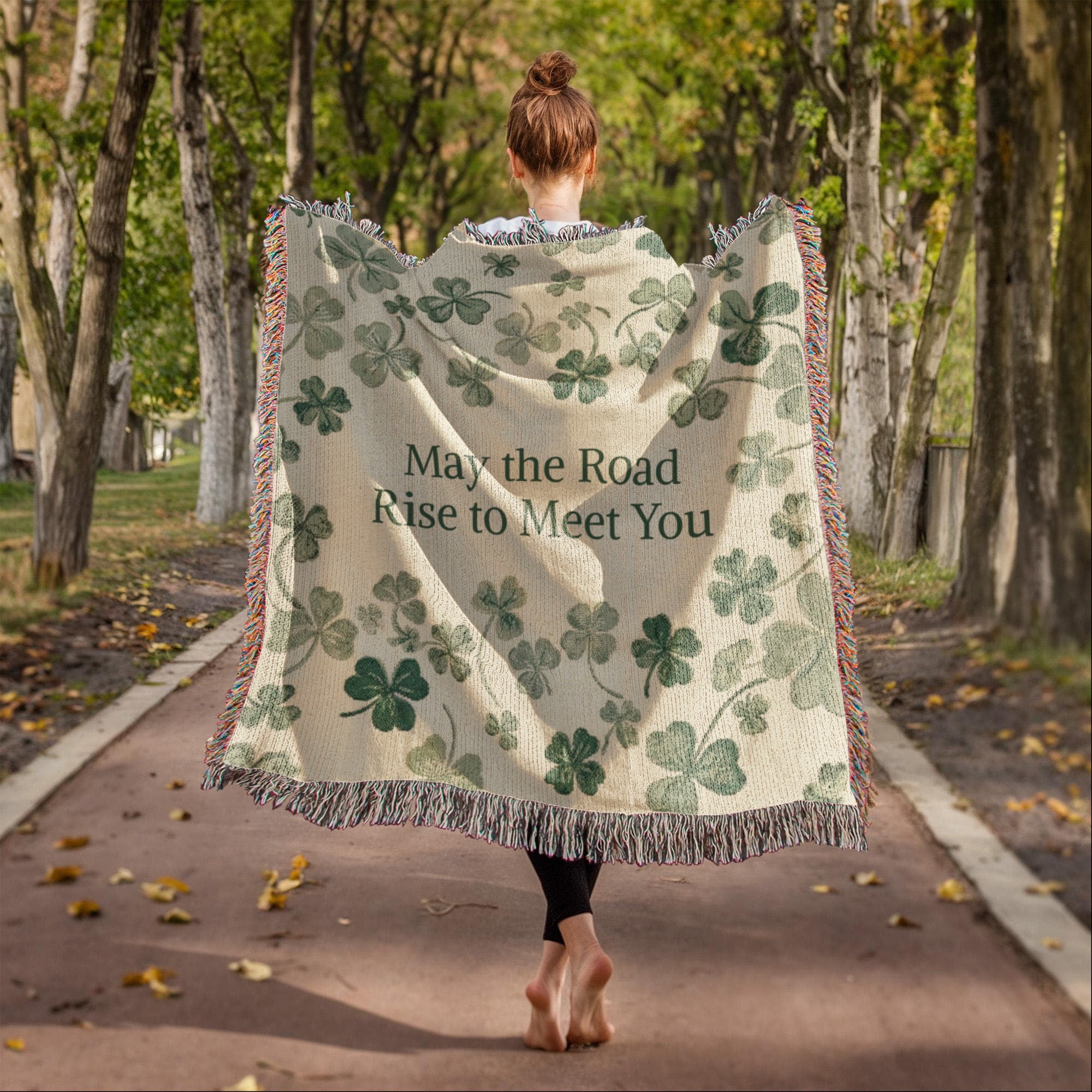 Irish Blessing Blanket Gift| Shamrock Cotton Throw