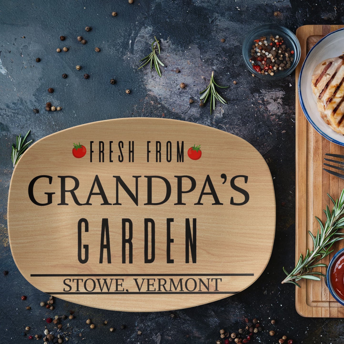 Custom Gardening Grandpa Grilling Platter