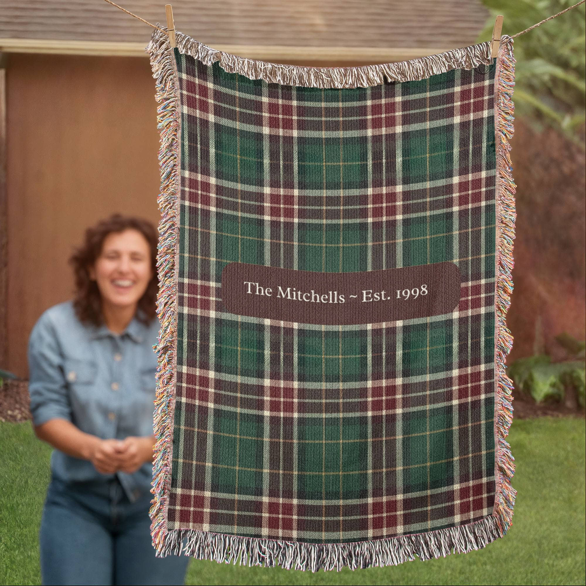 Personalized Irish Tartan Family Blanket