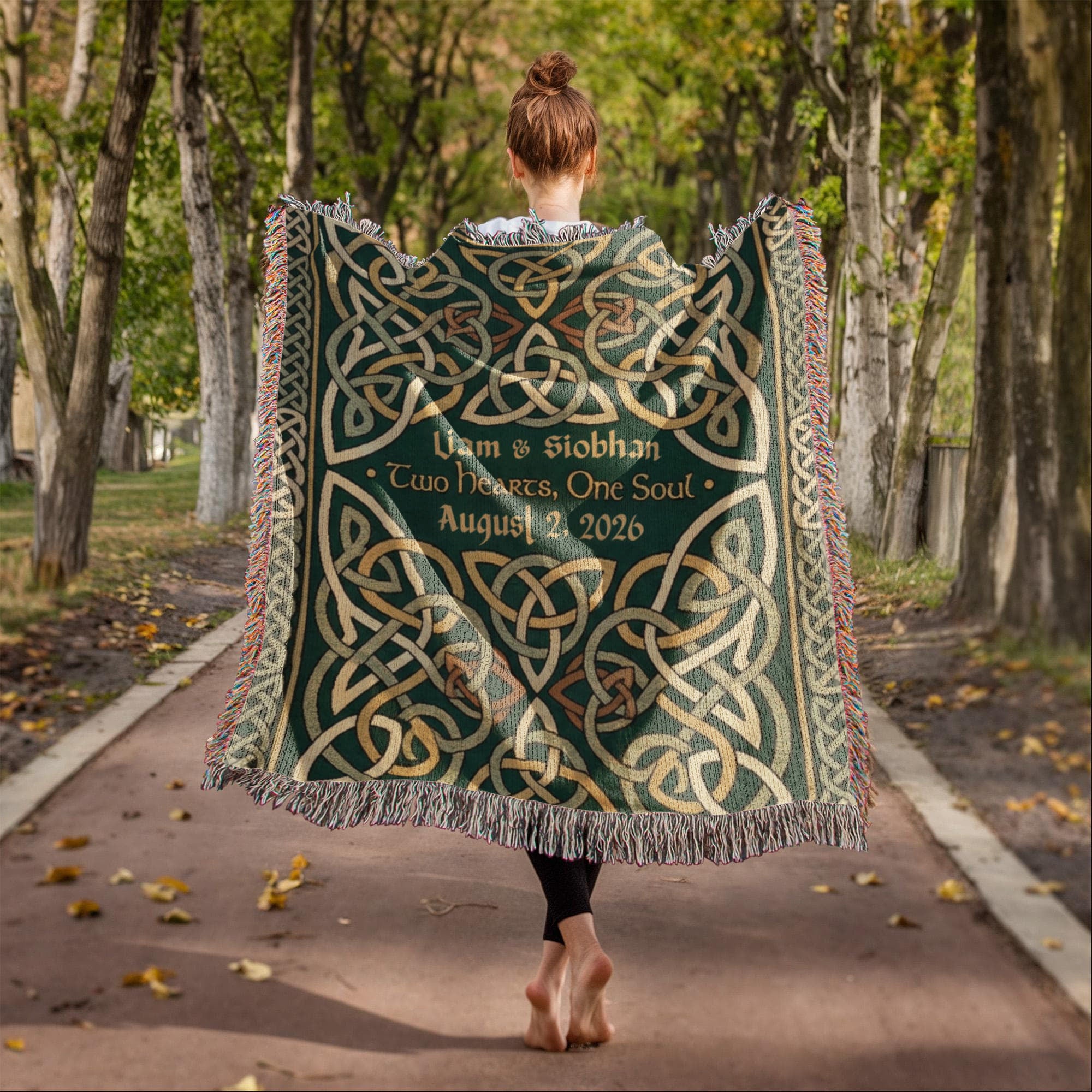 Personalized Celtic Wedding Blanket | Trinity Knot Cotton Throw