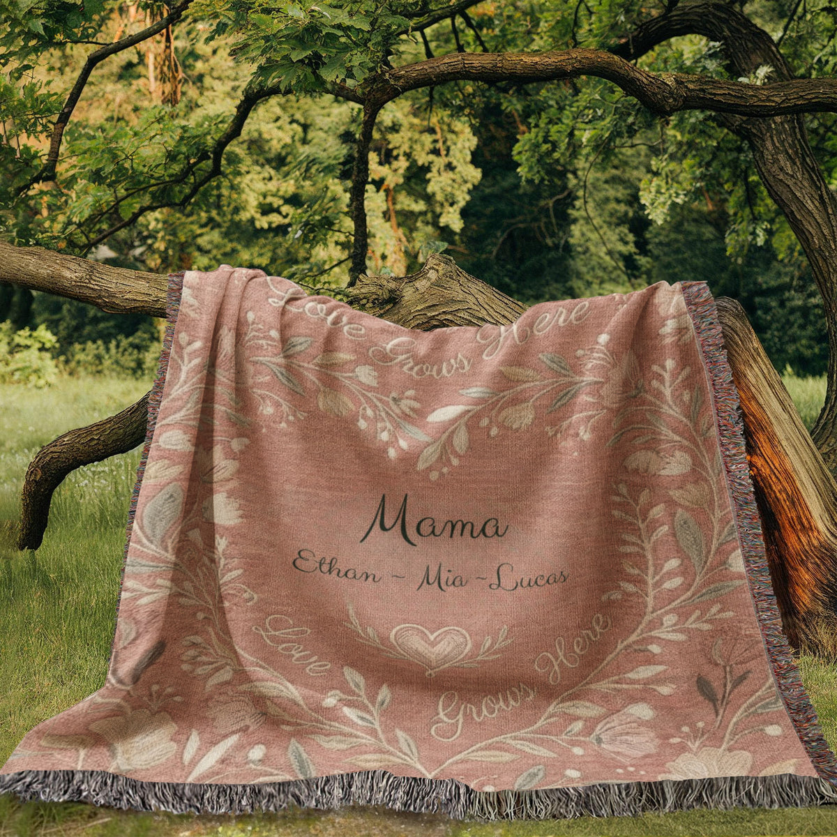 Personalized Mom Floral Blanket