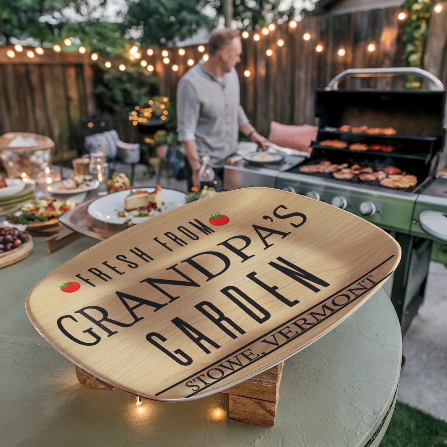 Custom Gardening Grandpa Grilling Platter