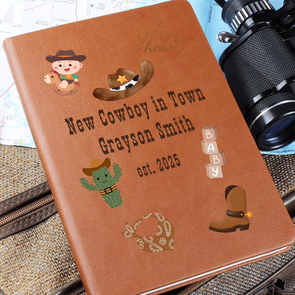 Personalized Baby Cowboy Journal or Baby Shower Guestbook