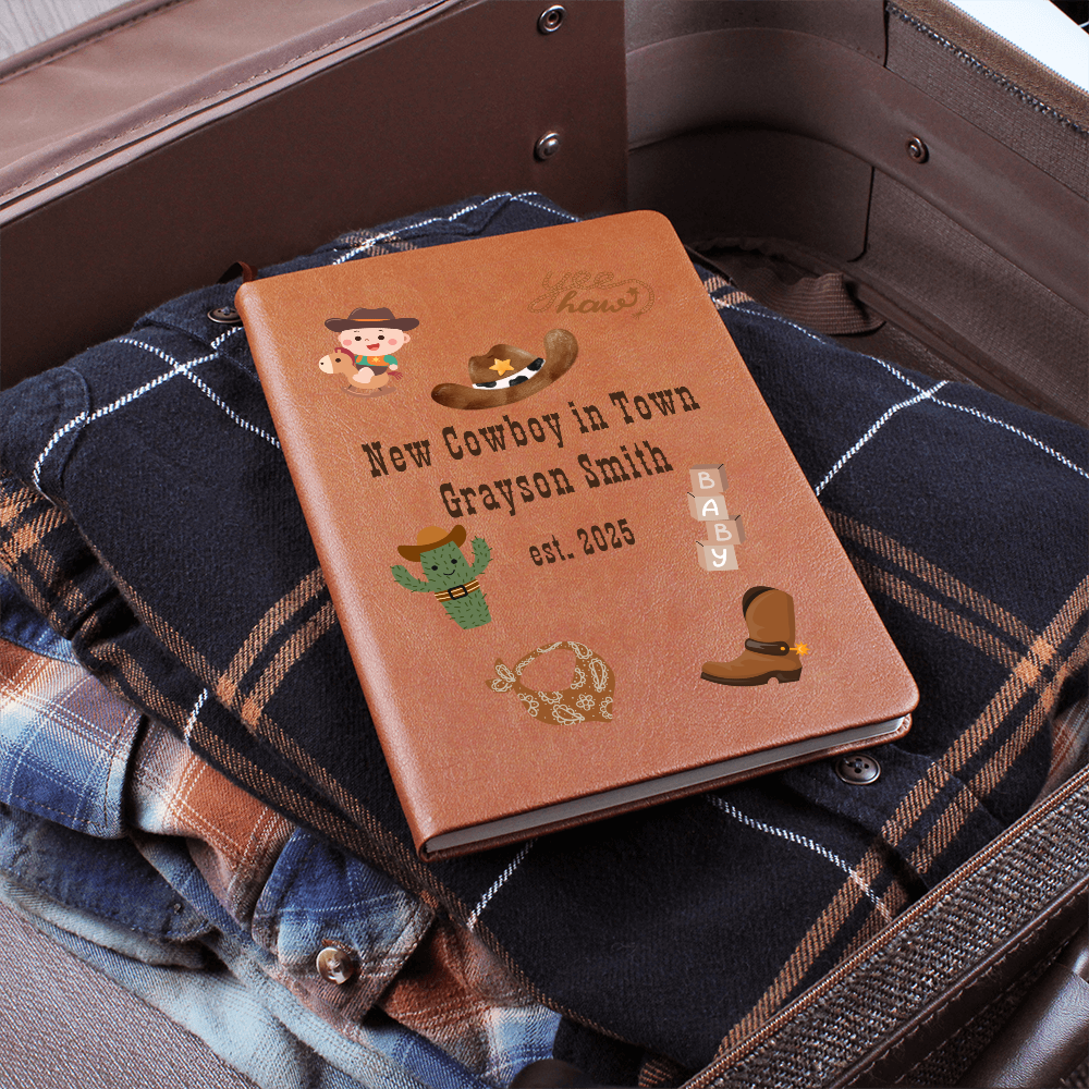 Personalized Baby Cowboy Journal or Baby Shower Guestbook