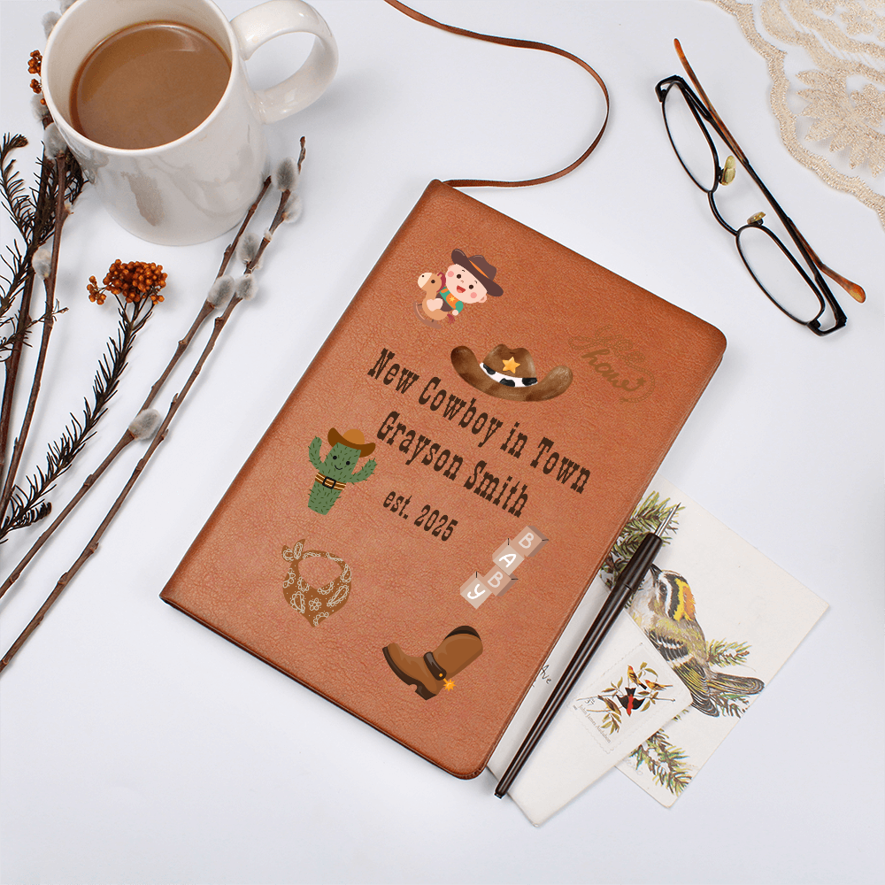 Personalized Baby Cowboy Journal or Baby Shower Guestbook