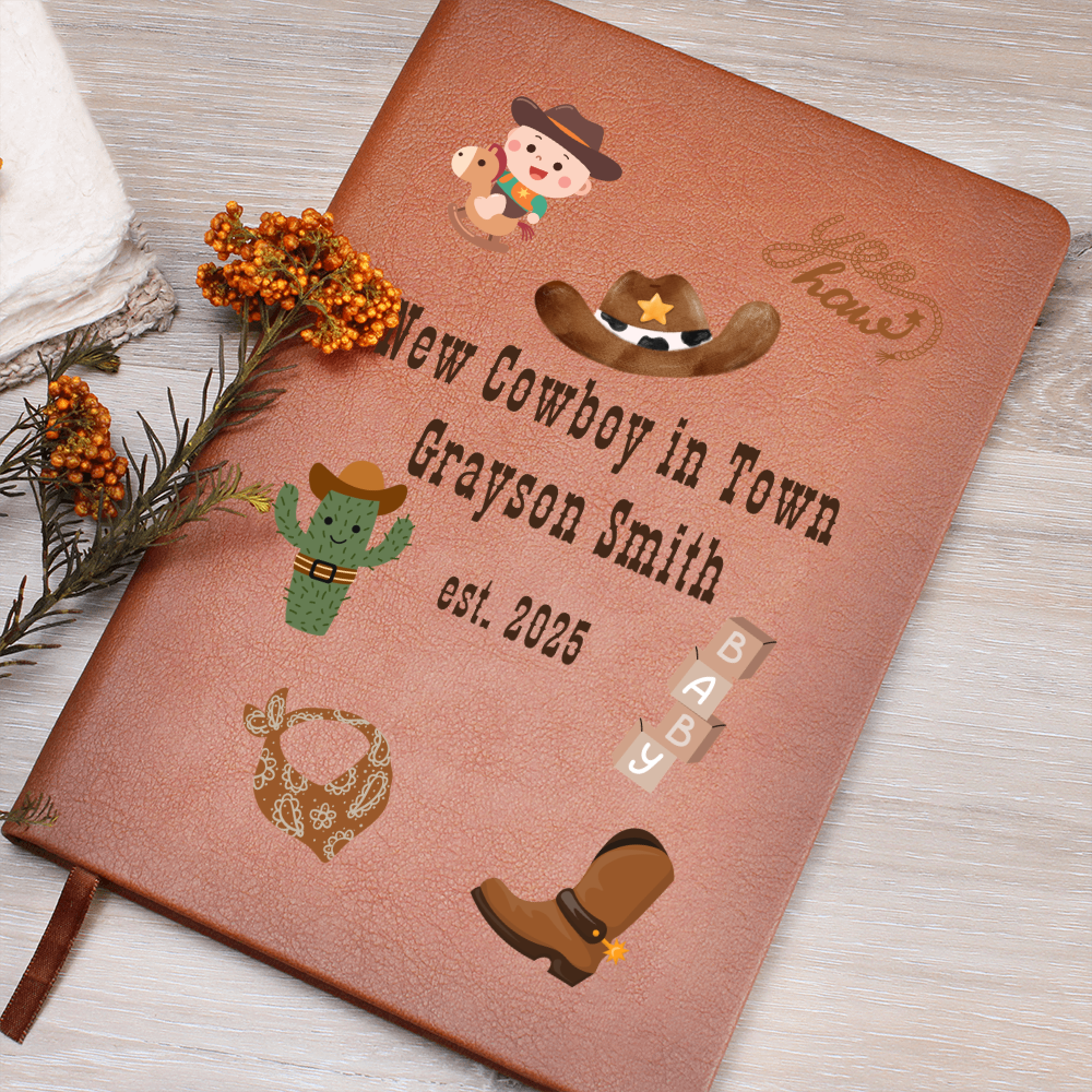 Personalized Baby Cowboy Journal or Baby Shower Guestbook