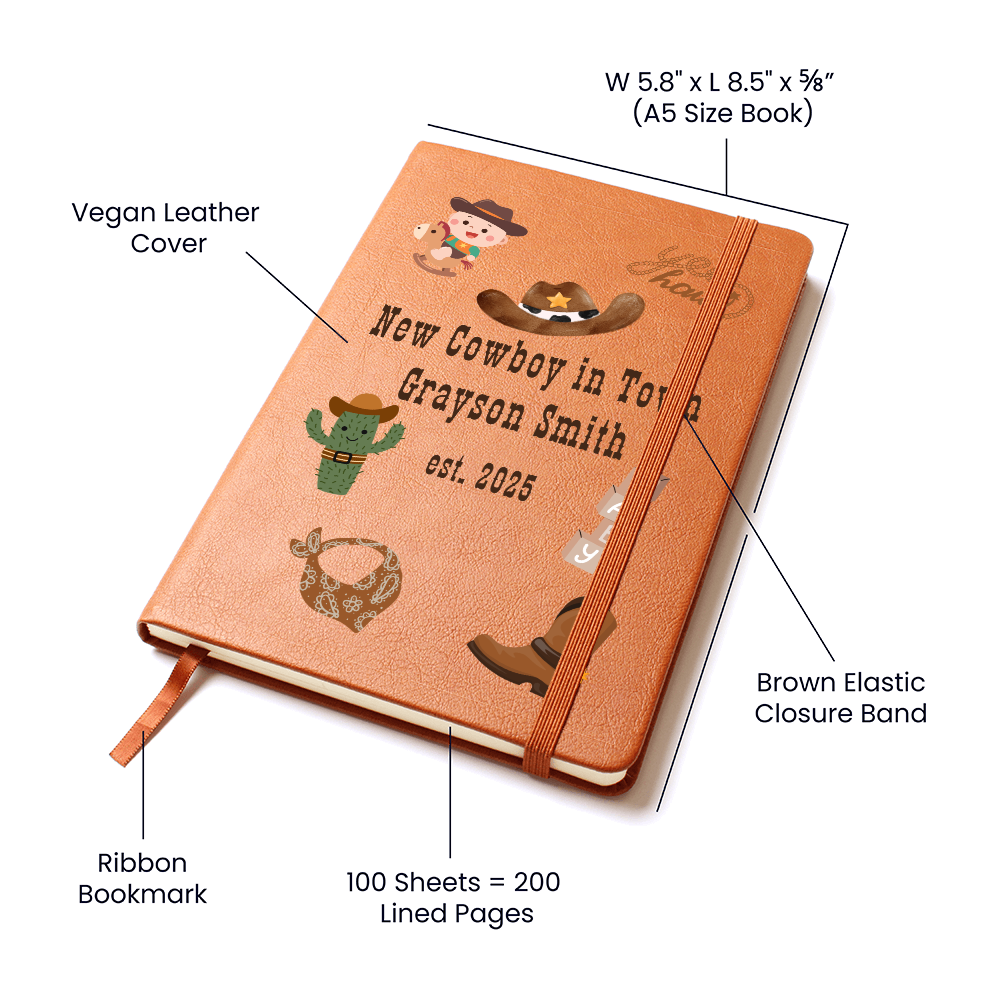 Personalized Baby Cowboy Journal or Baby Shower Guestbook