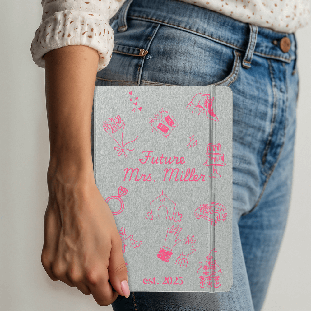 Personalized Engagement Journal Wedding Planner Pink