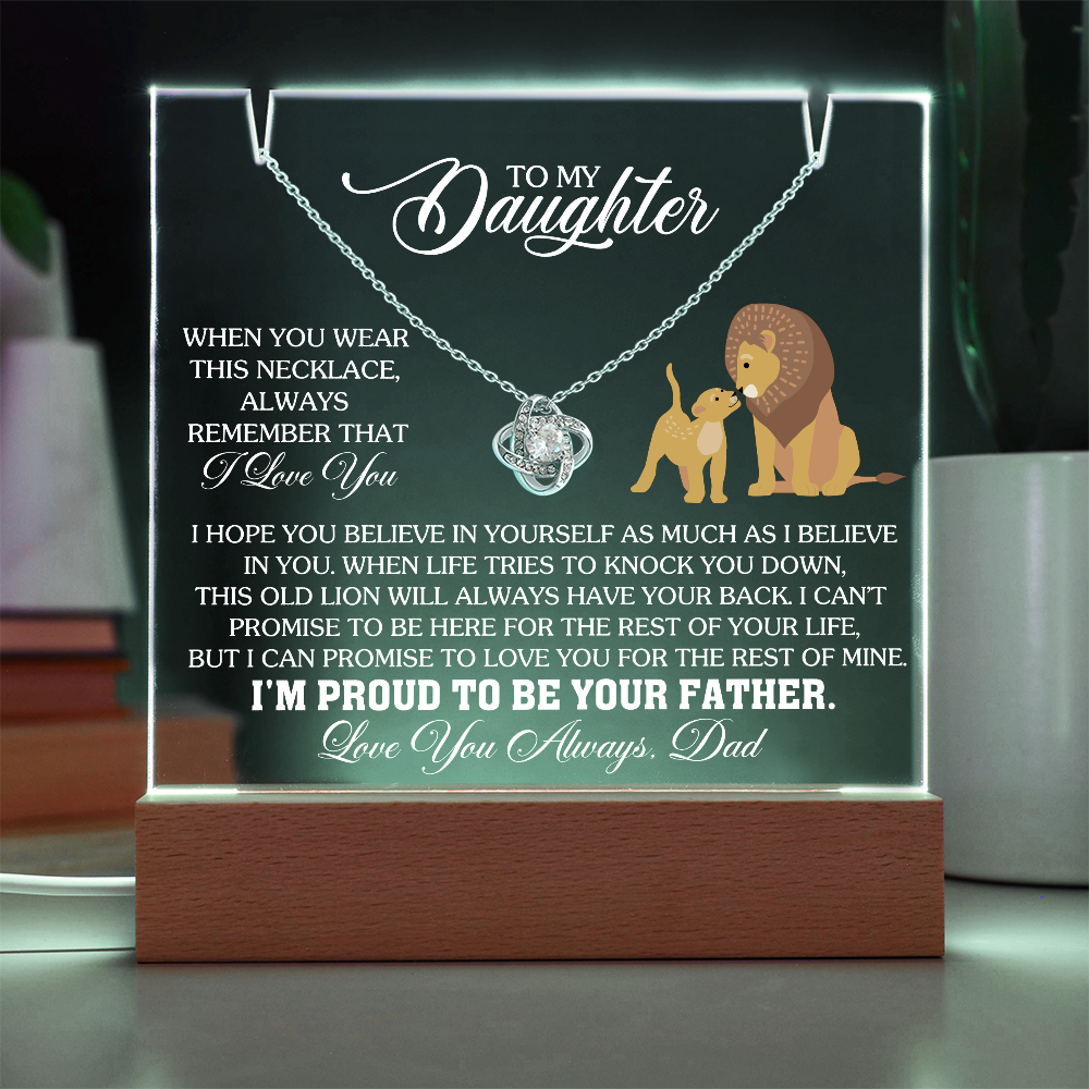 Father Daughter Necklace and Square Acrylic