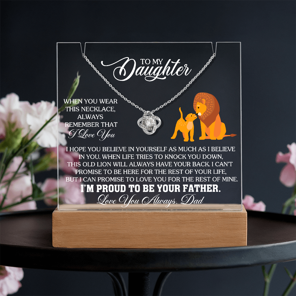 Father Daughter Necklace and Square Acrylic
