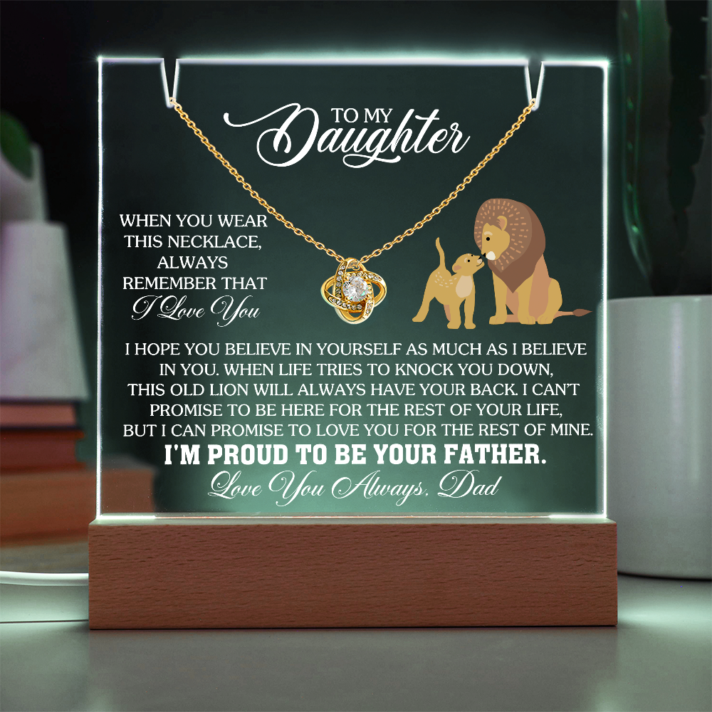 Father Daughter Necklace and Square Acrylic