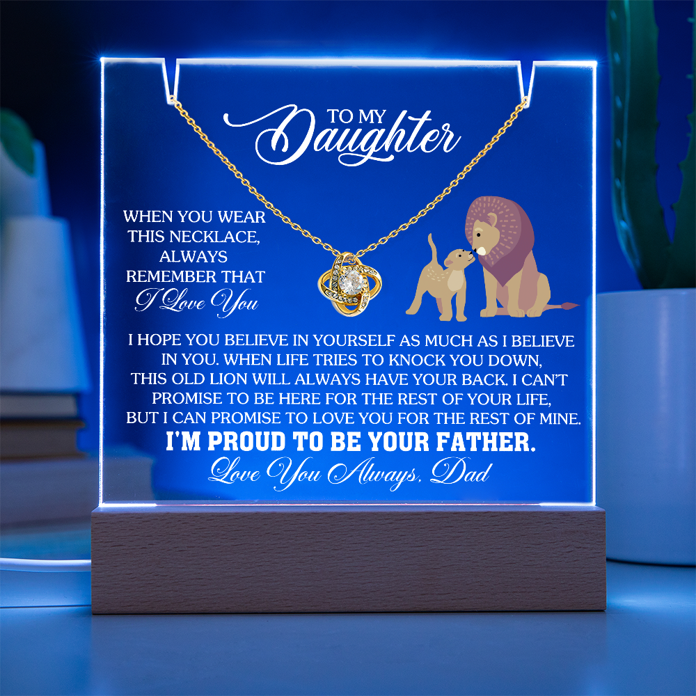 Father Daughter Necklace and Square Acrylic
