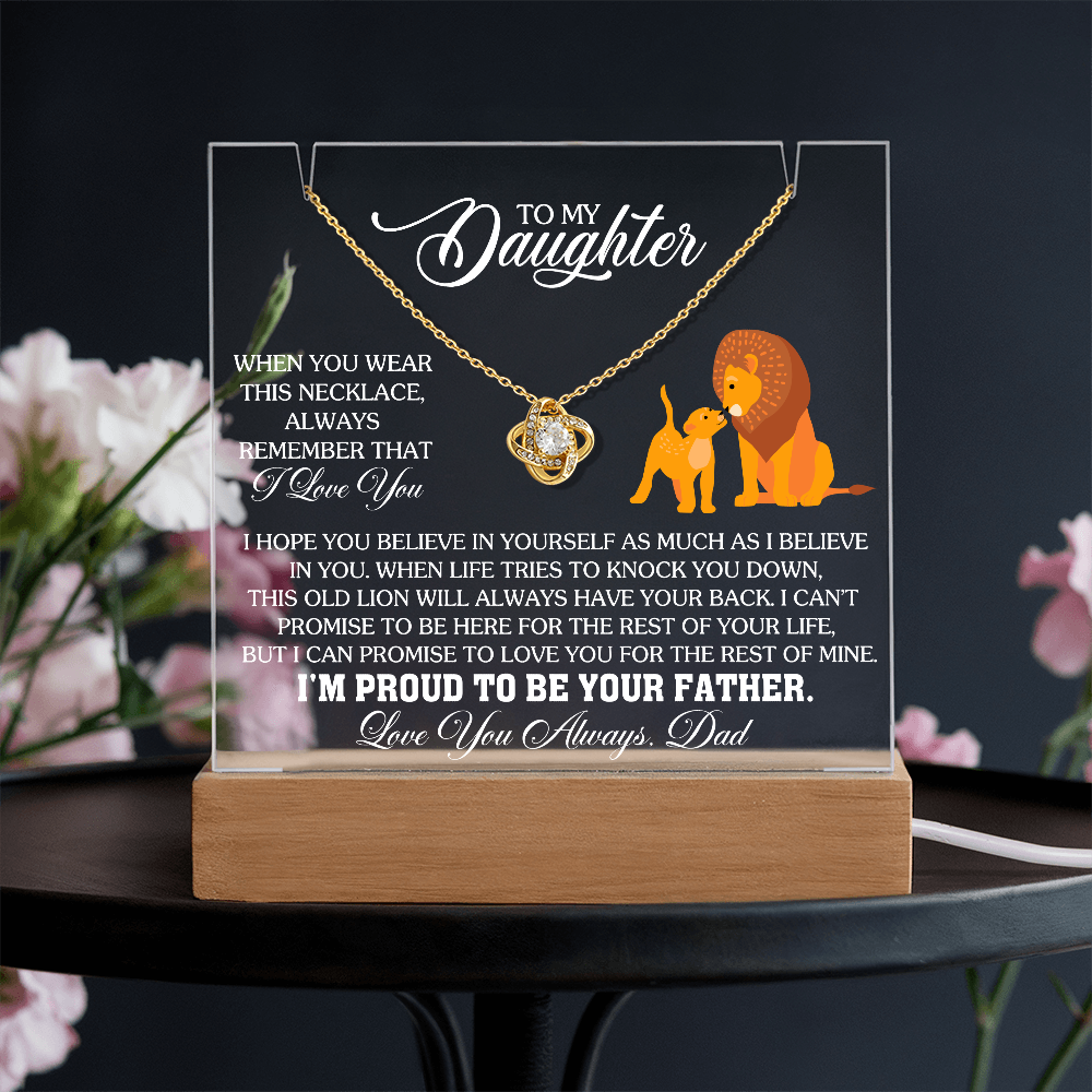 Father Daughter Necklace and Square Acrylic