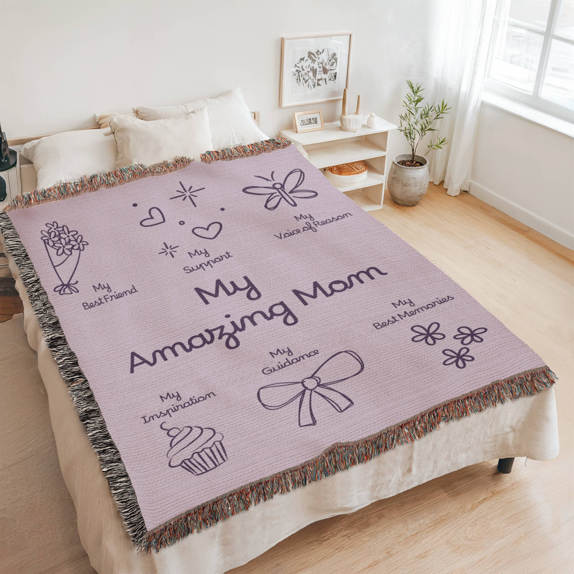 For My Mom Blanket | My Amazing Mom Cotton Throw