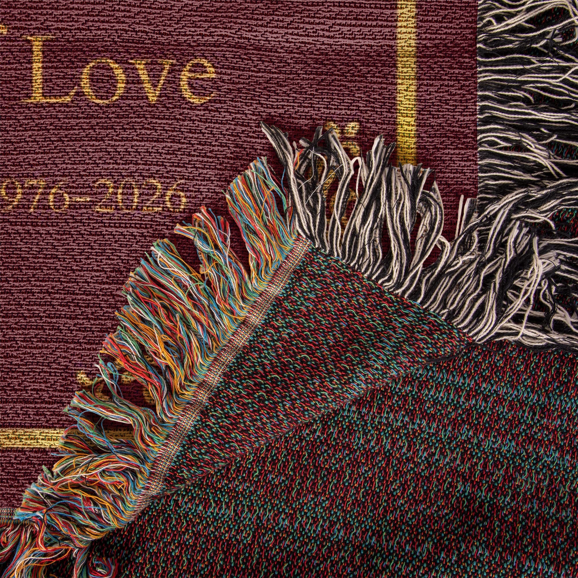 Personalized Anniversary Blanket | Custom Names &amp; Years | Heirloom Cotton Throw | Wedding Milestone Gift | 50th Anniversary