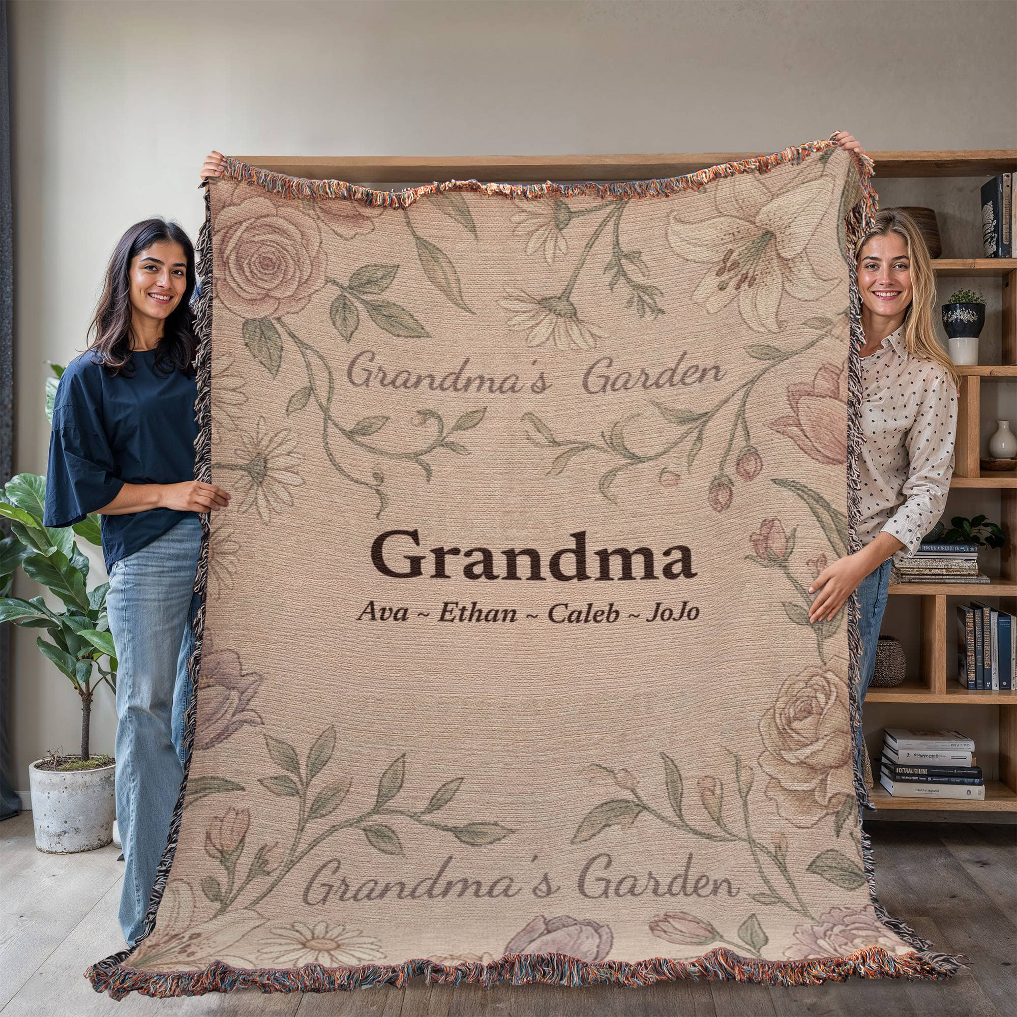 Personalized Grandma Garden Blanket