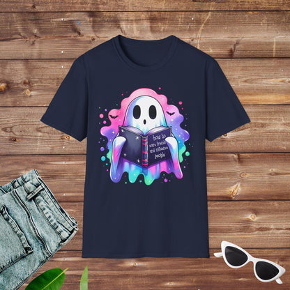 Pastel Goth Ghost Book Lover T Shirt