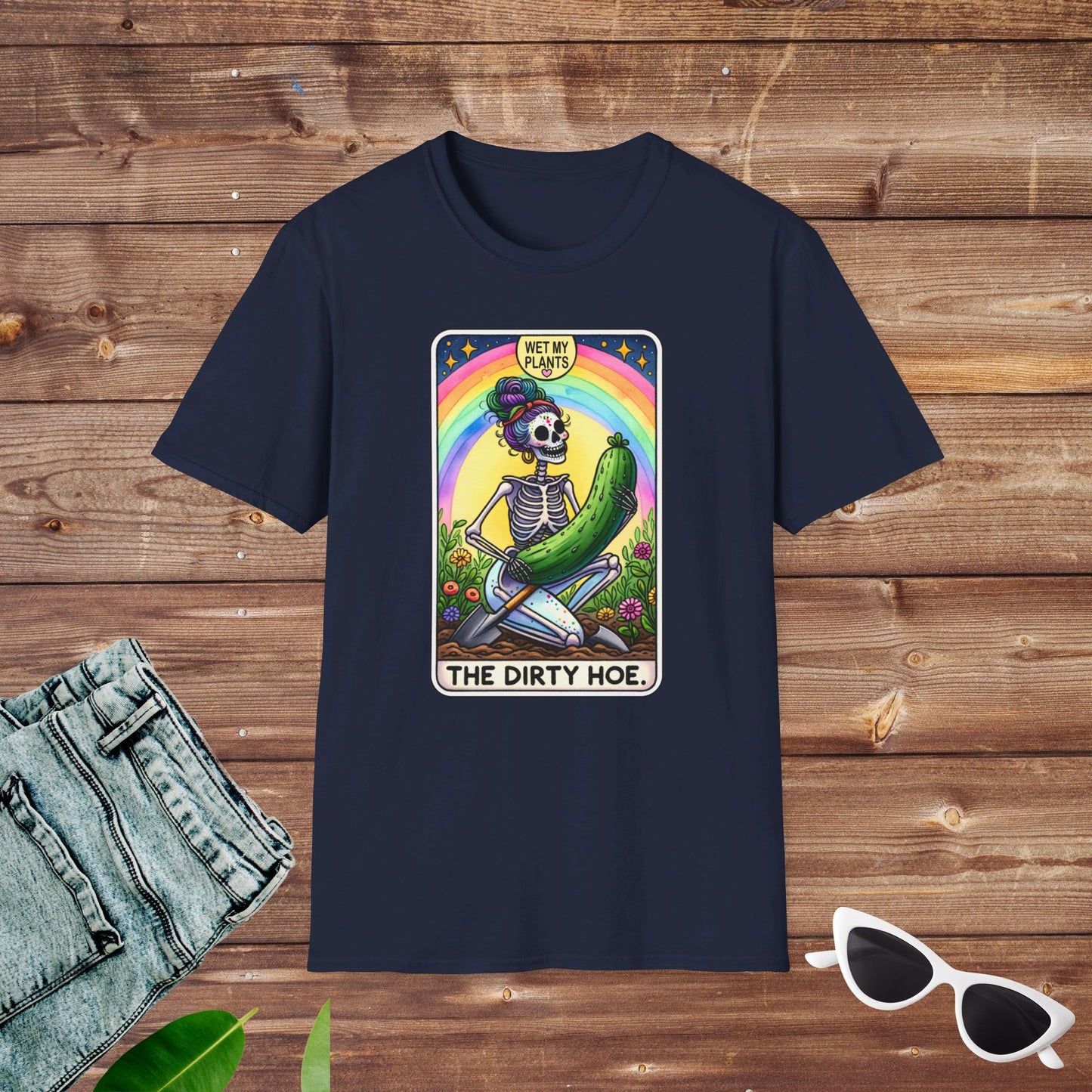 Dirty Hoe Gardener Skeleton Tarot T Shirt