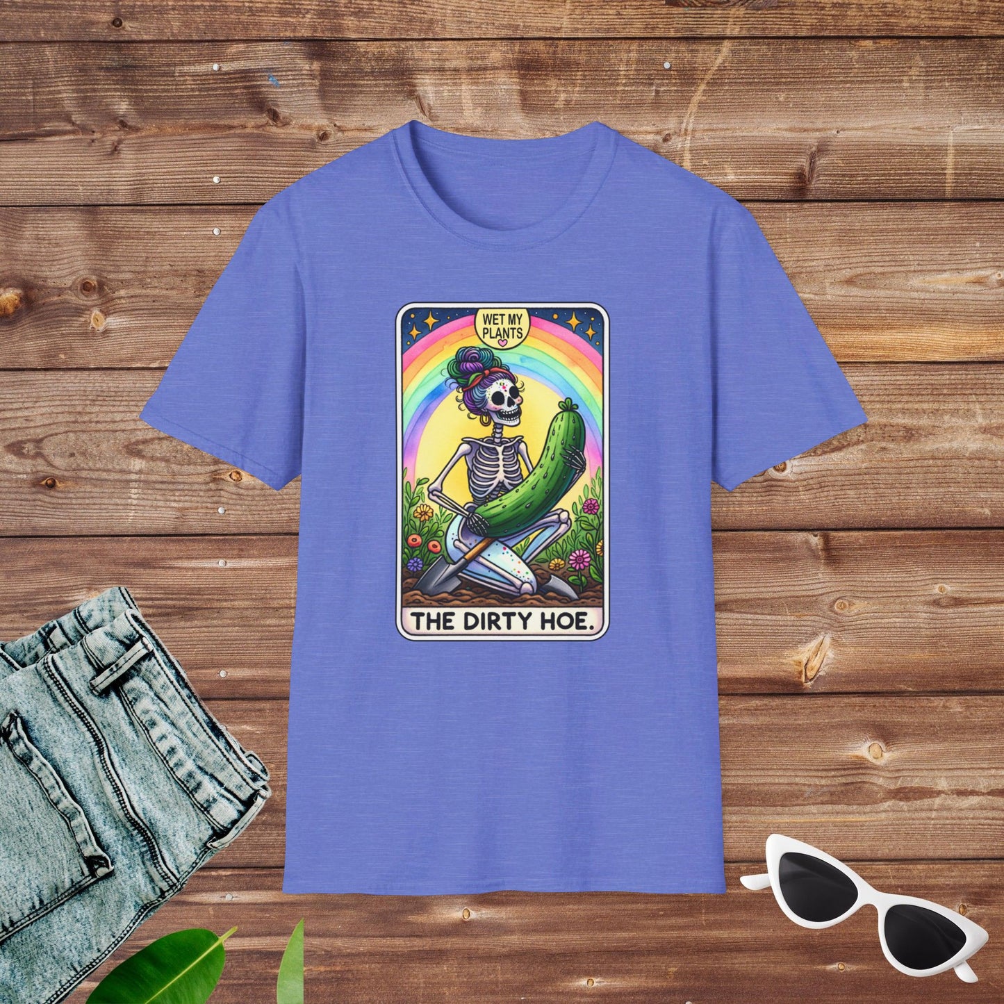 Dirty Hoe Gardener Skeleton Tarot T Shirt