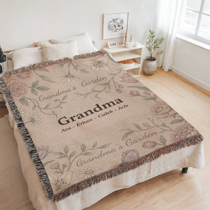 Personalized Grandma Garden Blanket