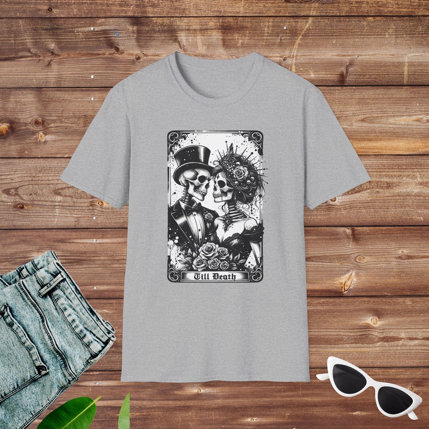 Til Death Lovers Wedding Skeleton Tarot T Shirt