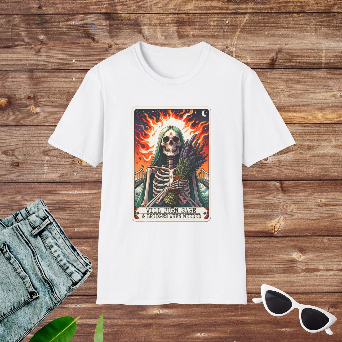 Will Burn Sage Skeleton Tarot T Shirt