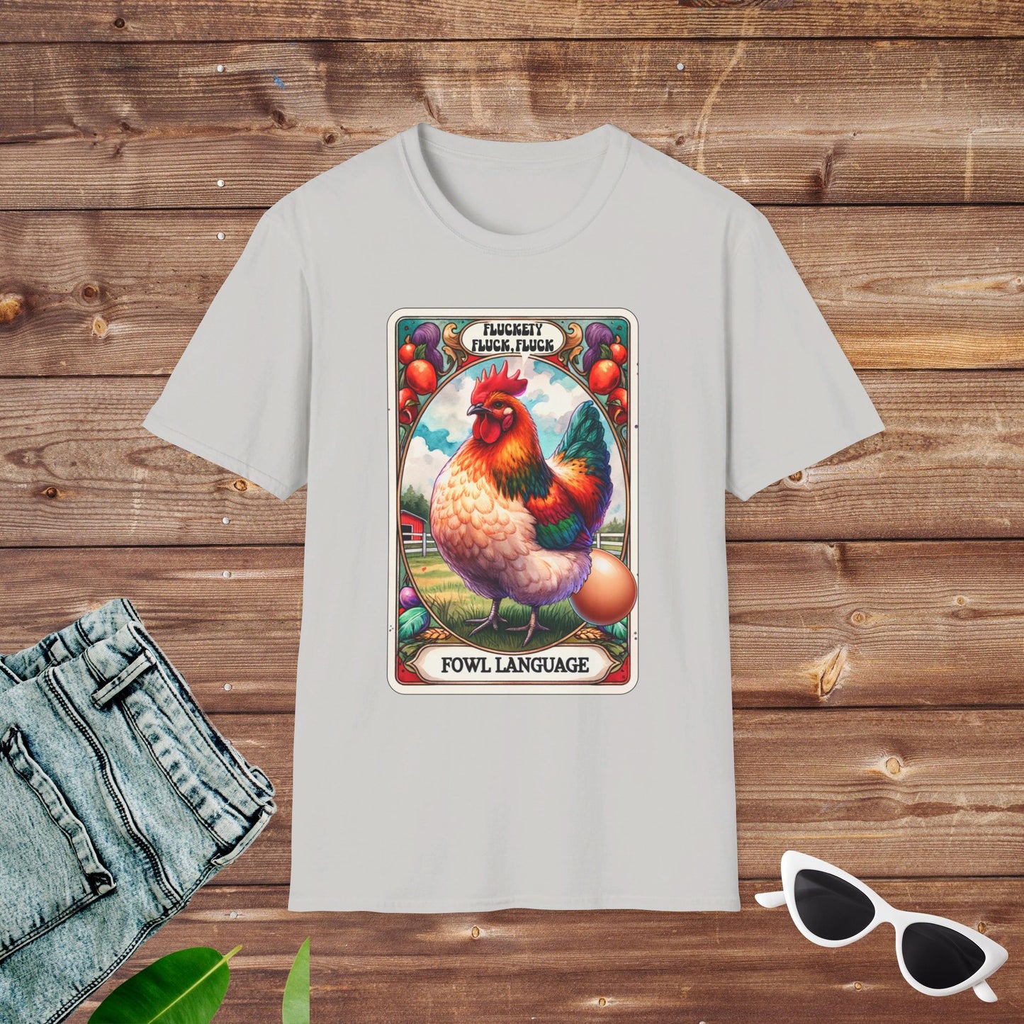 Chicken Fowl Language Tarot T Shirt