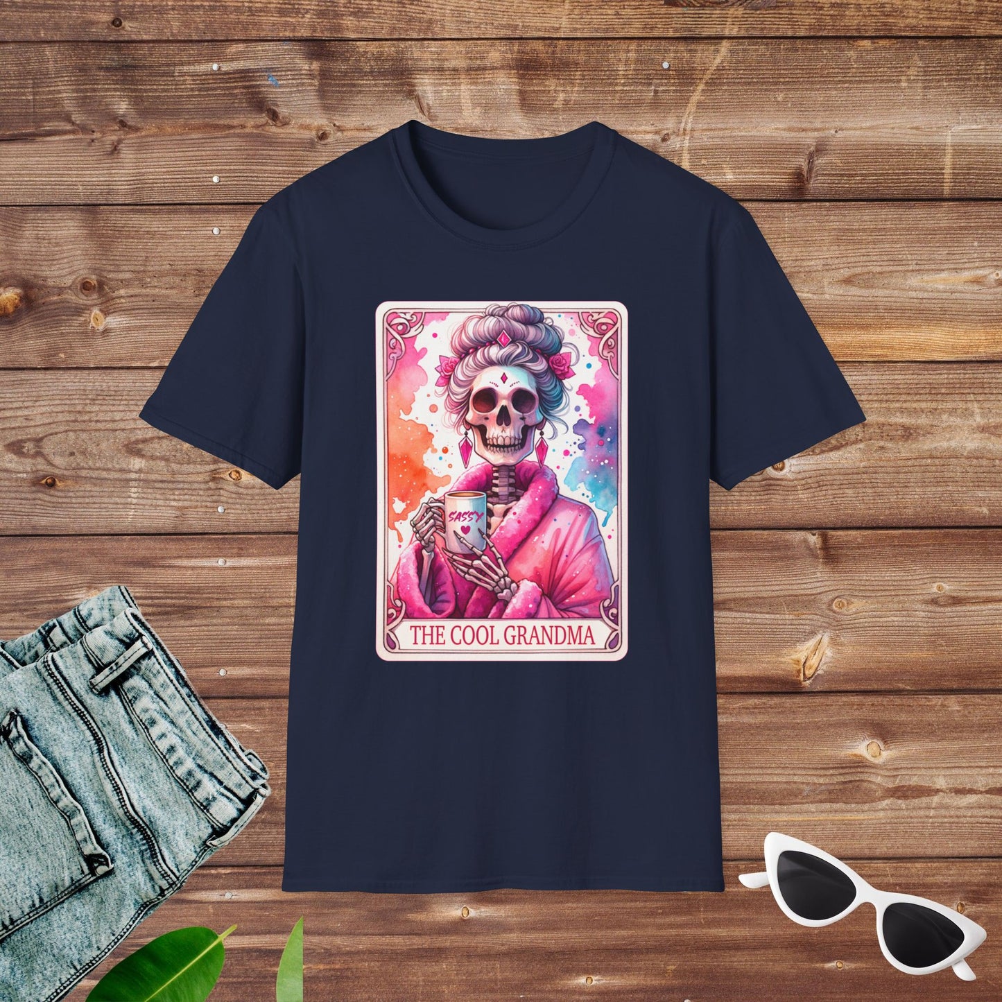 The Cool Grandma Witch Skeleton Tarot T Shirt