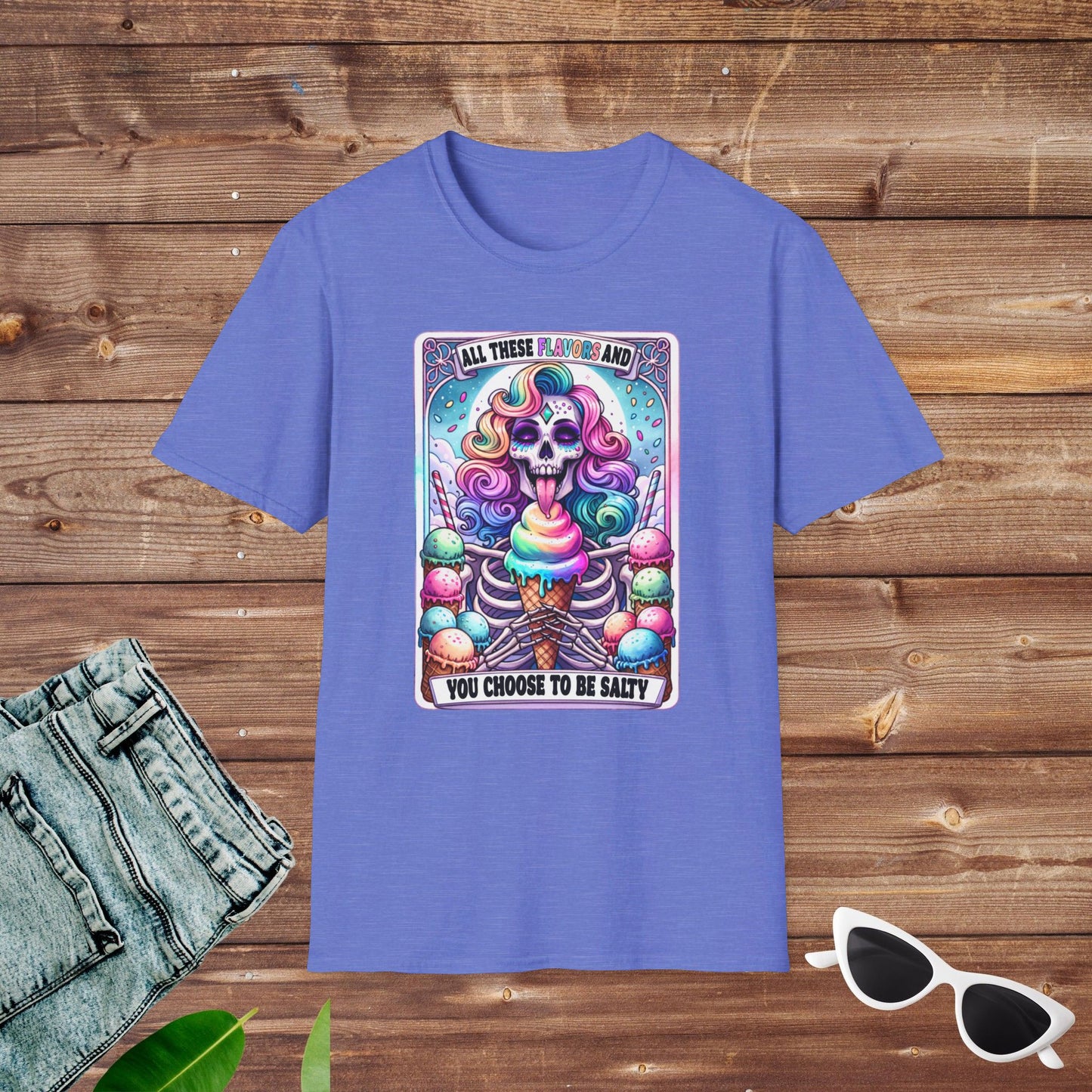 Ice Cream Flavors Salty Skeleton Tarot T Shirt