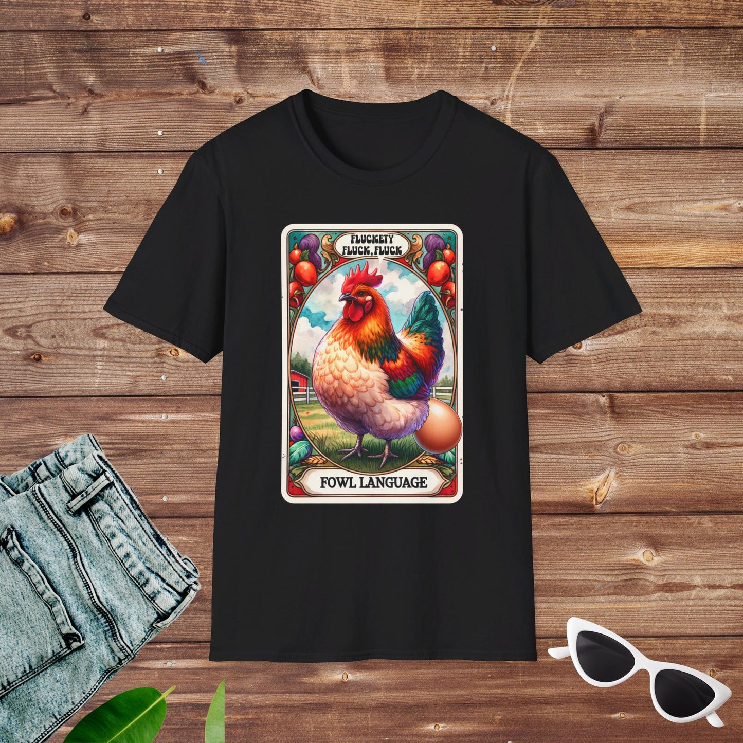 Chicken Fowl Language Tarot T Shirt