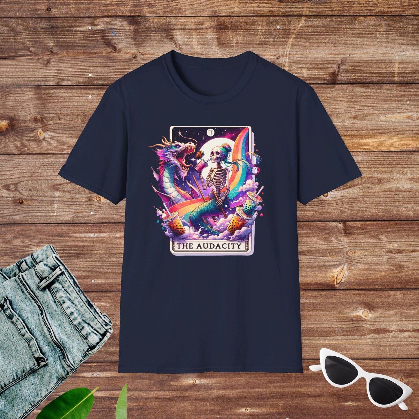 Audacity Mermaid Dragon Skeleton Tarot T Shirt