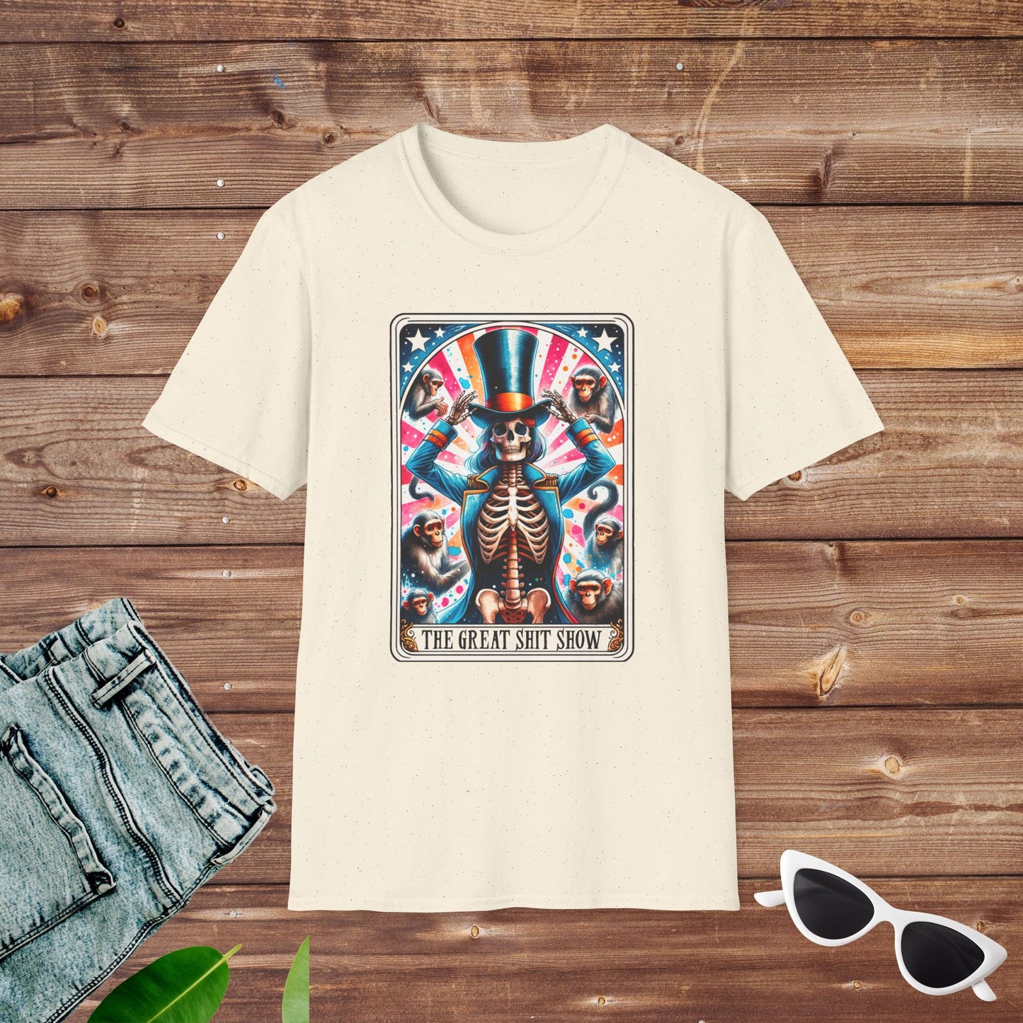 The Great Sh*t Show Monkeys Skeleton Tarot T Shirt