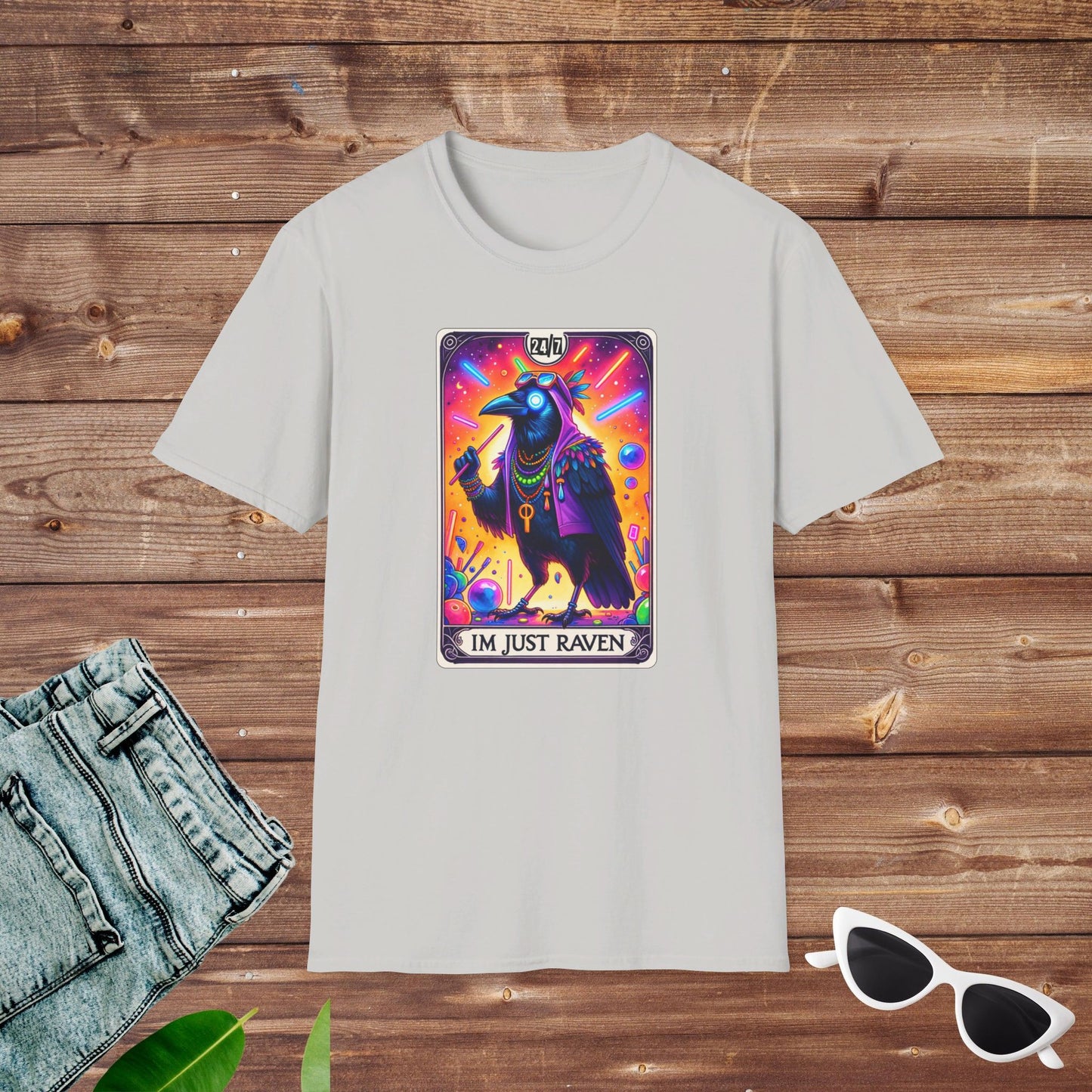 Raven DJ Rave Tarot T Shirt