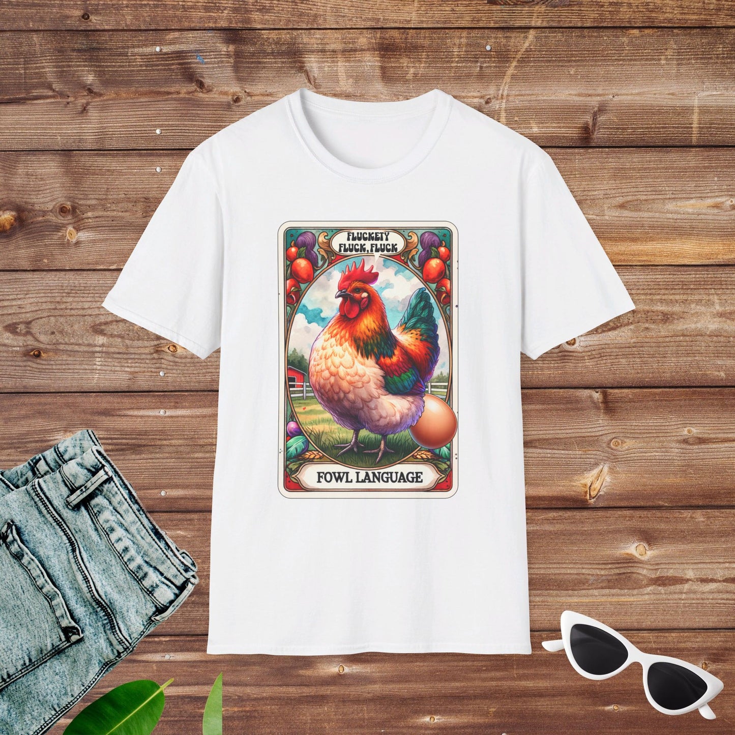 Chicken Fowl Language Tarot T Shirt