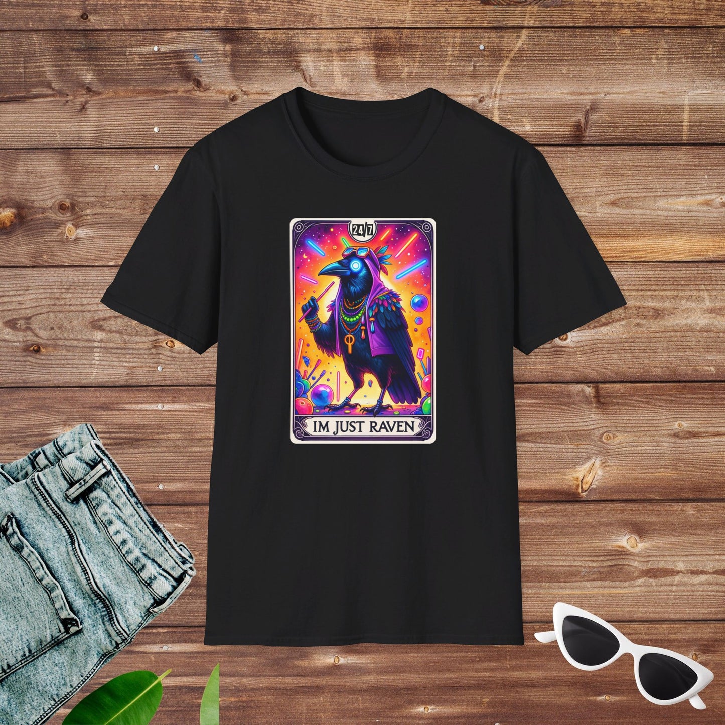 Raven DJ Rave Tarot T Shirt