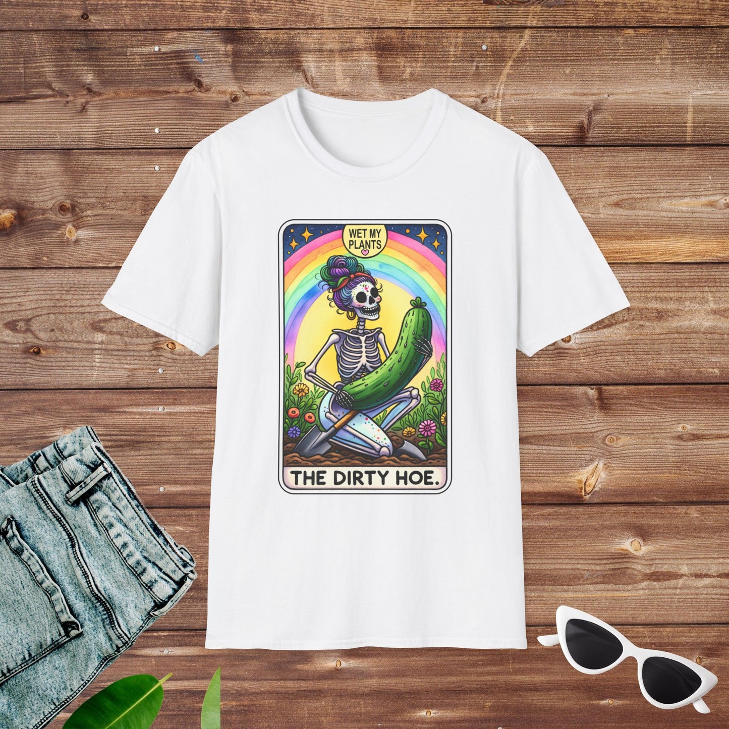 Dirty Hoe Gardener Plant Lover Witch Skeleton Tarot T Shirt