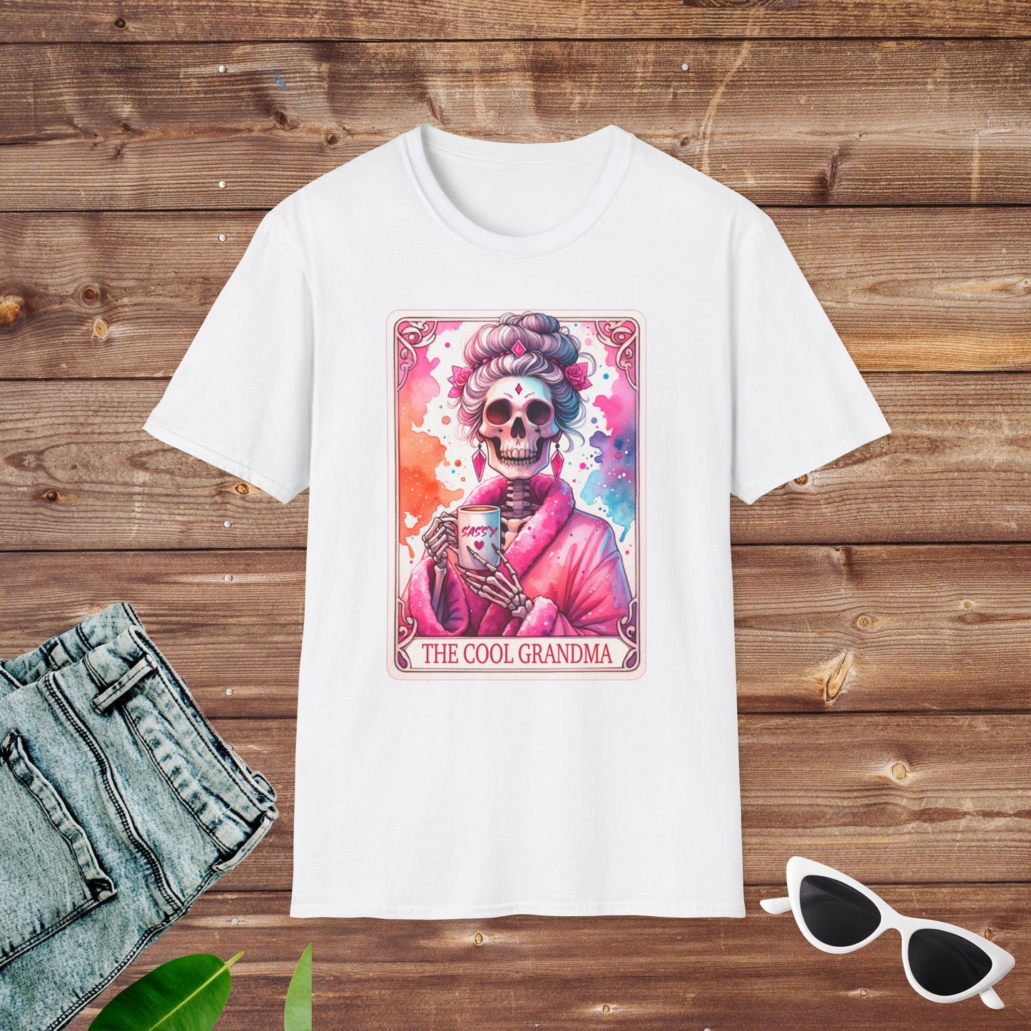 The Cool Grandma Witch Skeleton Tarot T Shirt