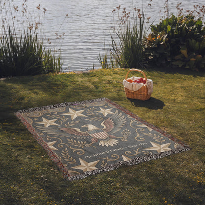 Personalized Patriotic Eagle Blanket