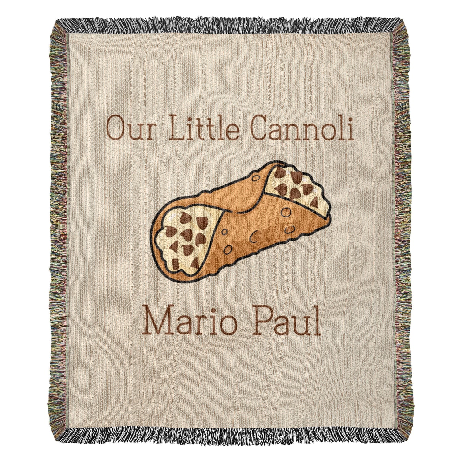 Personalized Baby Blanket | Italian Cannoli Newborn Cotton Throw