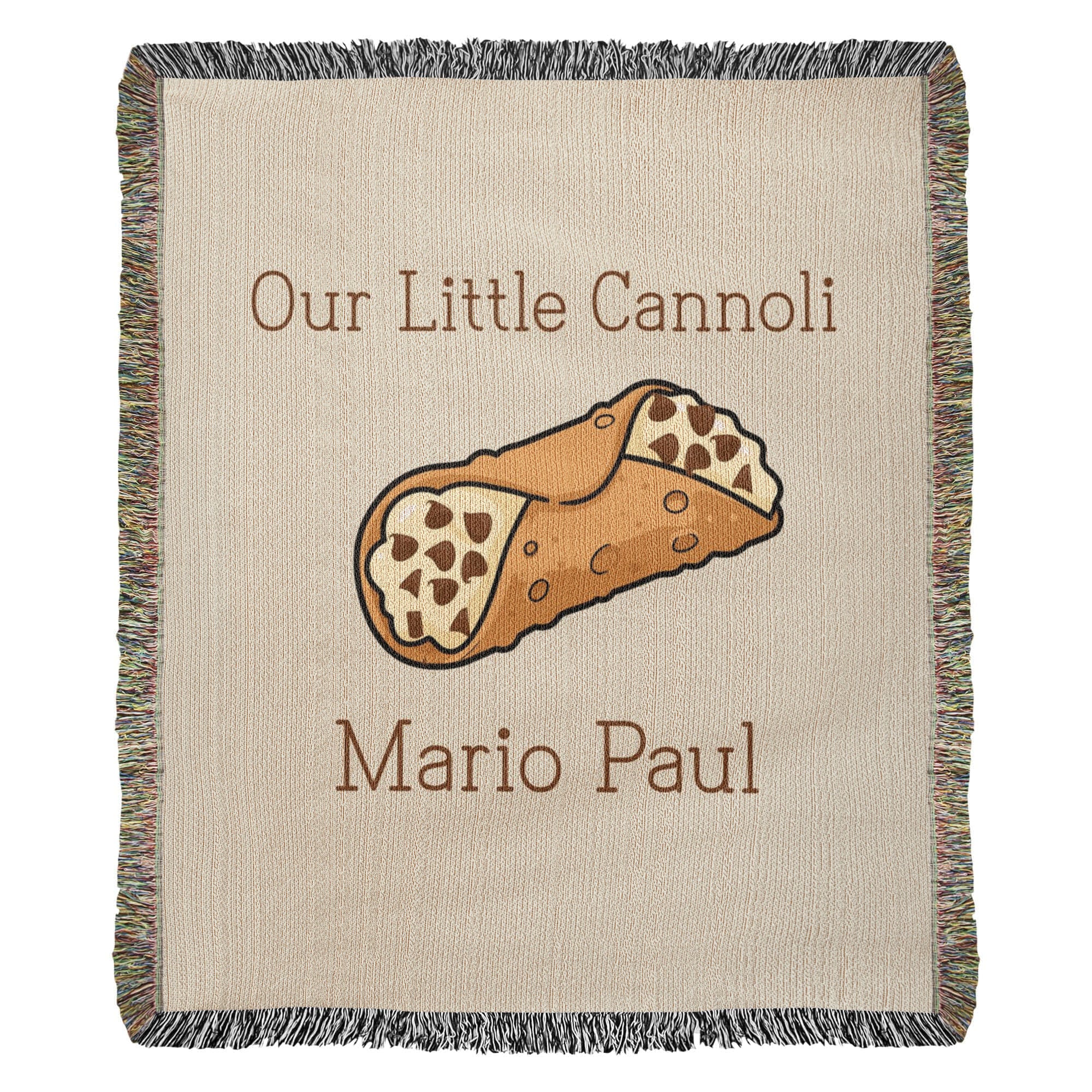 Personalized Baby Blanket | Italian Cannoli Newborn Cotton Throw