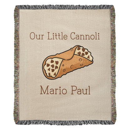 Personalized Baby Blanket | Italian Cannoli Newborn Cotton Throw