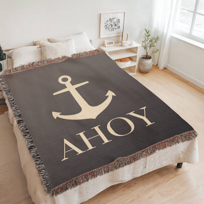 Personalized Nautical Blanket | Anchor Cotton Throw