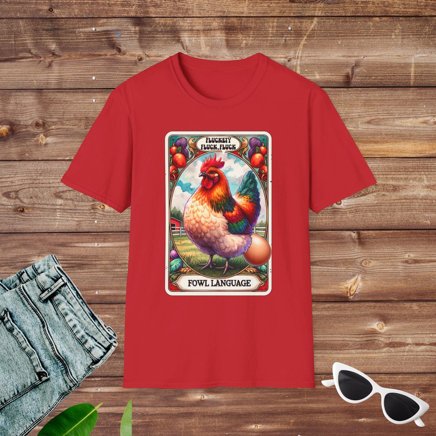 Chicken Fowl Language Tarot T Shirt