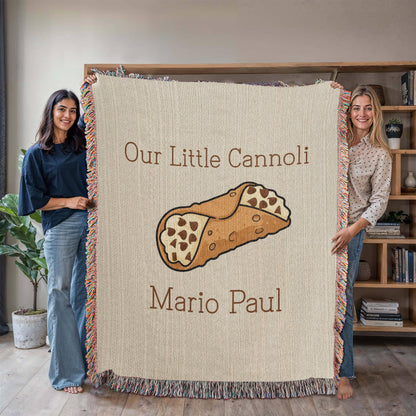 Personalized Baby Blanket | Italian Cannoli Newborn Cotton Throw