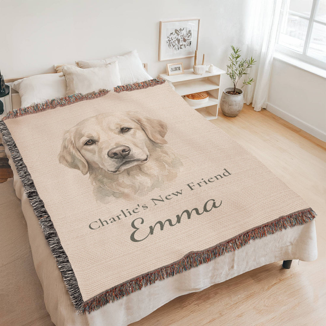 Personalized Baby Dog Name Gift • Custom Newborn Name Blanket • Baby &amp; Pet Announcement • Newborn Photo Prop • Baby Shower Gift