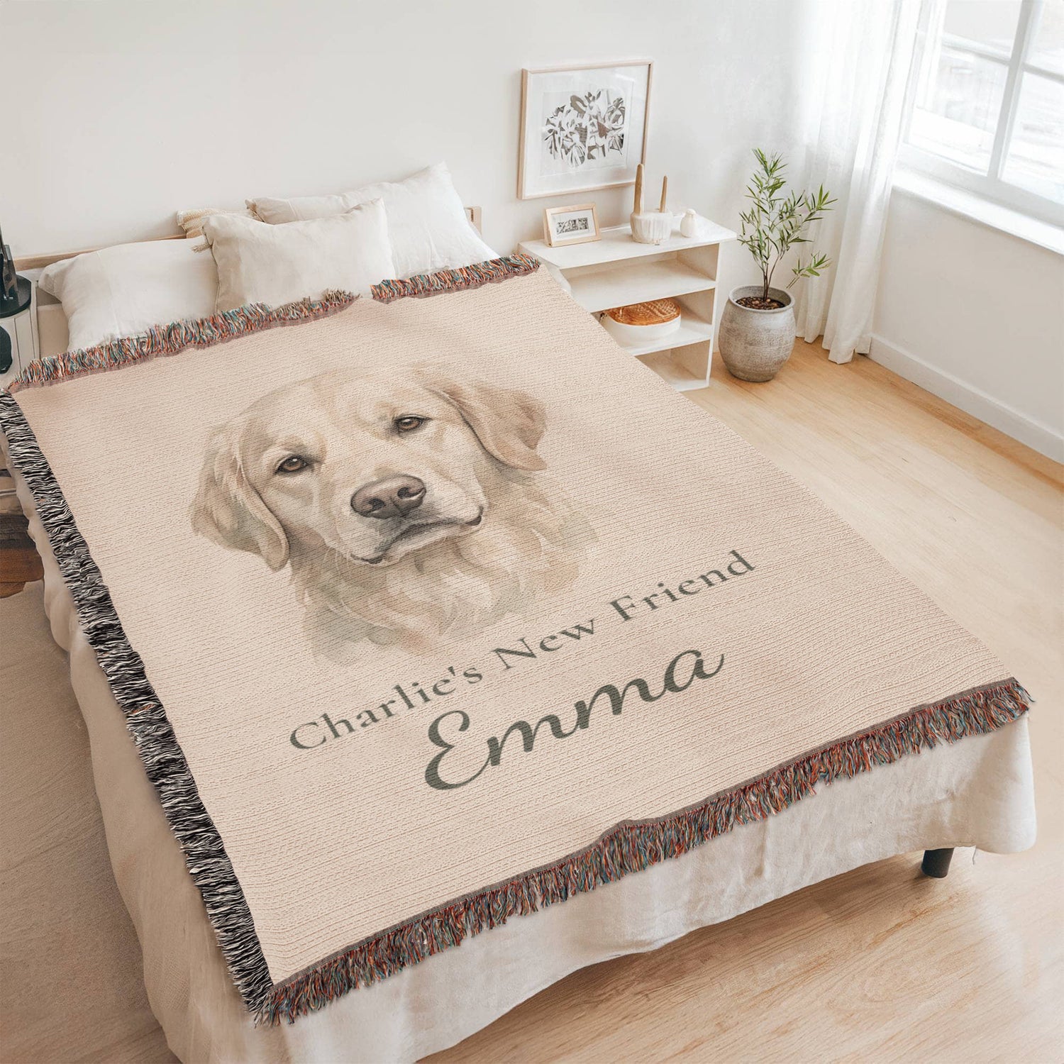 Personalized Baby Dog Name Gift • Custom Newborn Name Blanket