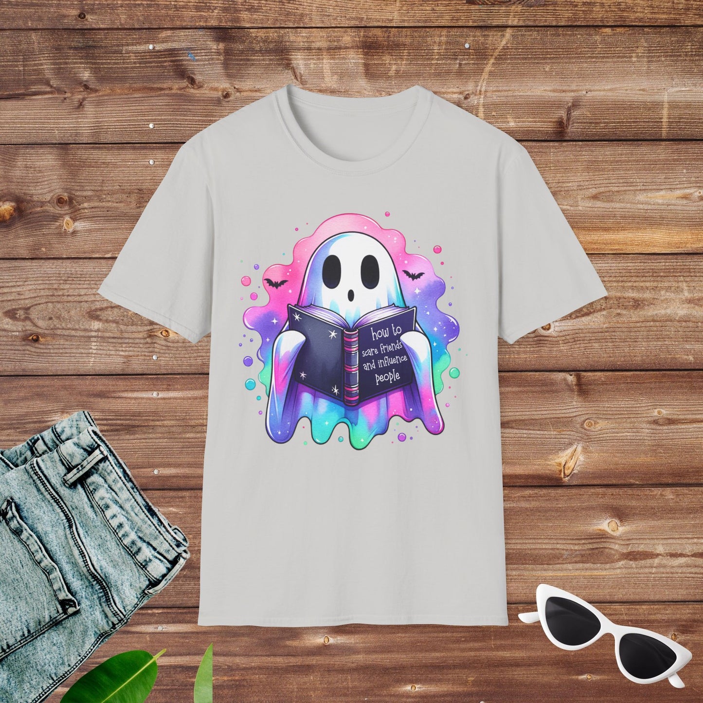 Pastel Goth Ghost Book Lover T Shirt