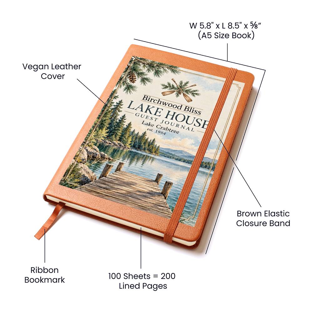 Personalized Lake House Guest Journal | Custom Family Keepsake