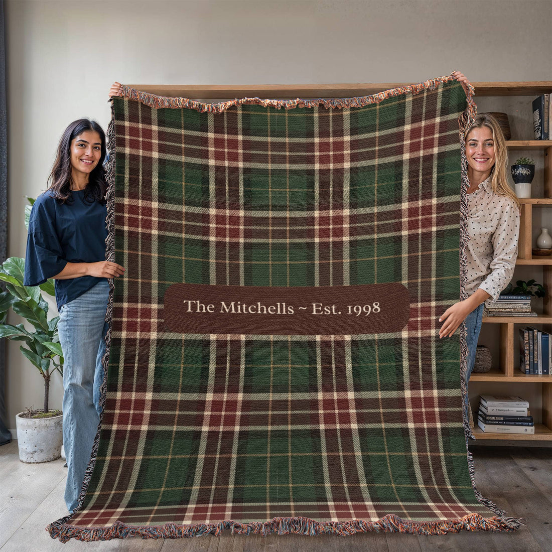 Personalized Irish Tartan Family Blanket